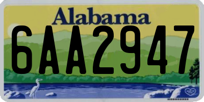 AL license plate 6AA2947