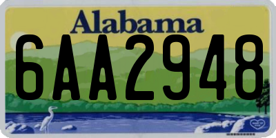AL license plate 6AA2948