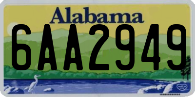 AL license plate 6AA2949