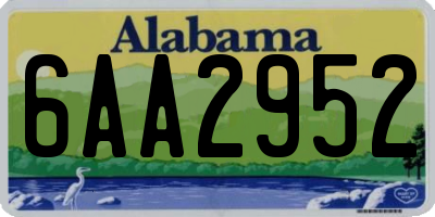 AL license plate 6AA2952