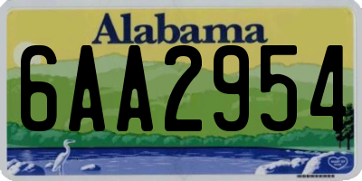 AL license plate 6AA2954