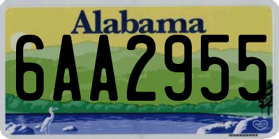AL license plate 6AA2955