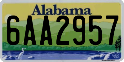AL license plate 6AA2957