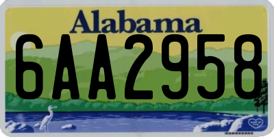 AL license plate 6AA2958