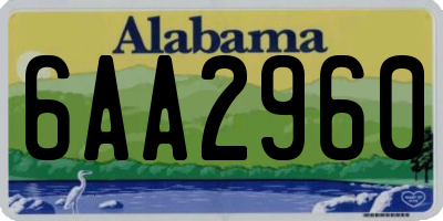 AL license plate 6AA2960