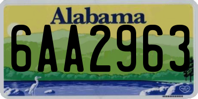 AL license plate 6AA2963