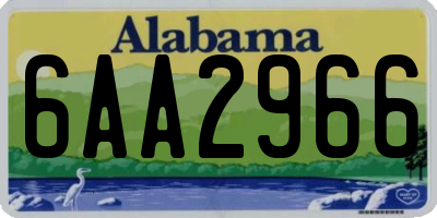 AL license plate 6AA2966