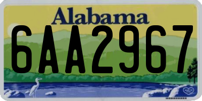 AL license plate 6AA2967