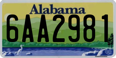 AL license plate 6AA2981