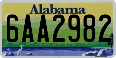 AL license plate 6AA2982