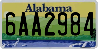 AL license plate 6AA2984