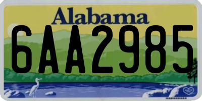 AL license plate 6AA2985