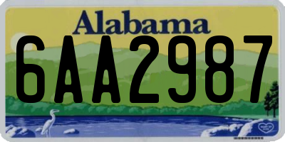 AL license plate 6AA2987