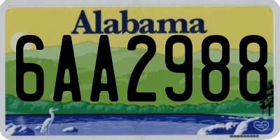AL license plate 6AA2988