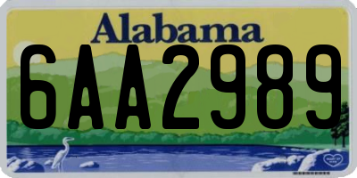 AL license plate 6AA2989