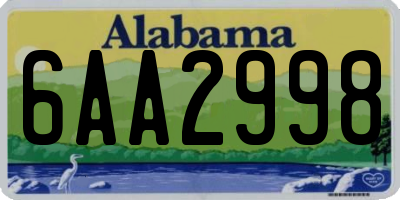 AL license plate 6AA2998