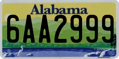 AL license plate 6AA2999