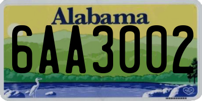 AL license plate 6AA3002