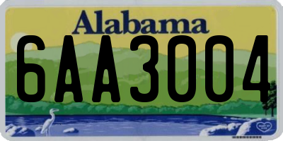AL license plate 6AA3004