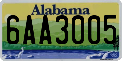 AL license plate 6AA3005