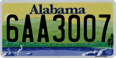 AL license plate 6AA3007