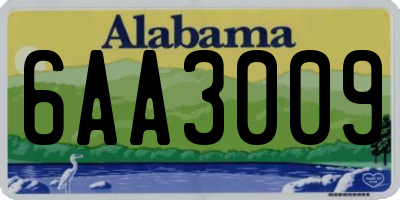 AL license plate 6AA3009