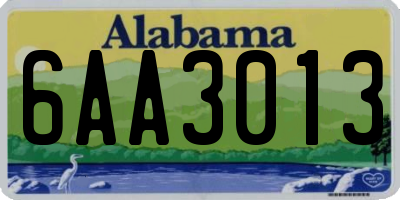AL license plate 6AA3013