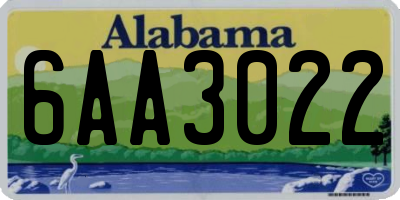 AL license plate 6AA3022