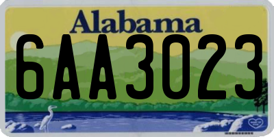 AL license plate 6AA3023