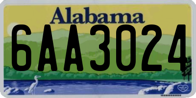 AL license plate 6AA3024