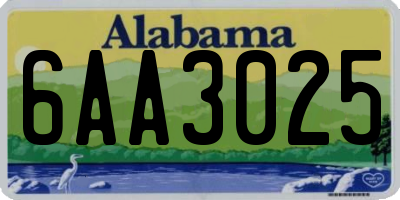 AL license plate 6AA3025