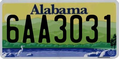 AL license plate 6AA3031