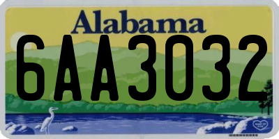 AL license plate 6AA3032