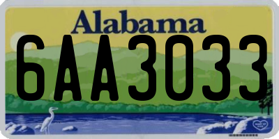AL license plate 6AA3033