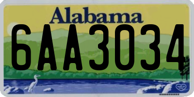 AL license plate 6AA3034