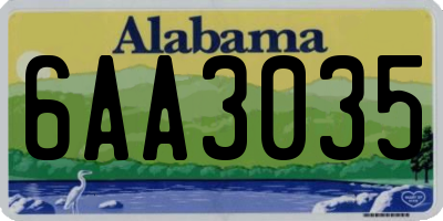 AL license plate 6AA3035