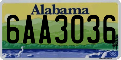 AL license plate 6AA3036