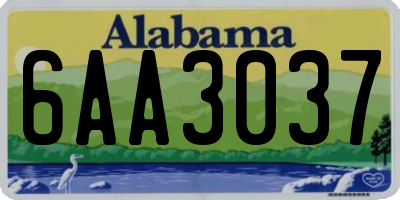 AL license plate 6AA3037