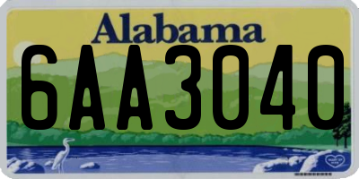AL license plate 6AA3040