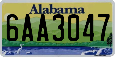 AL license plate 6AA3047