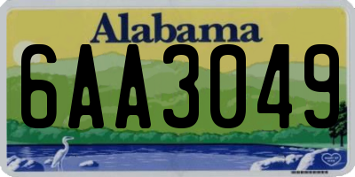 AL license plate 6AA3049