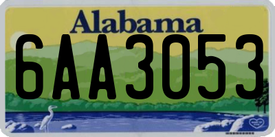 AL license plate 6AA3053