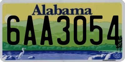 AL license plate 6AA3054