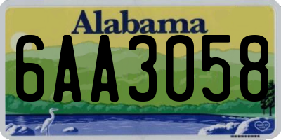 AL license plate 6AA3058