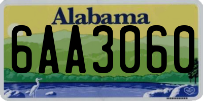 AL license plate 6AA3060