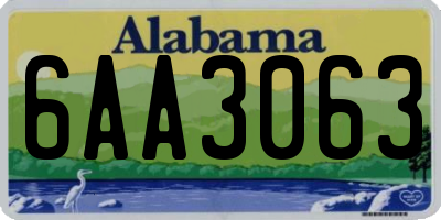 AL license plate 6AA3063