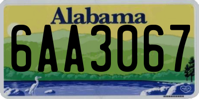 AL license plate 6AA3067