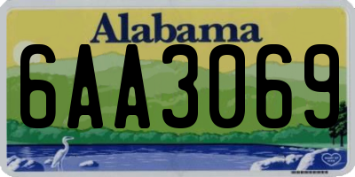 AL license plate 6AA3069