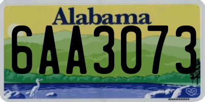 AL license plate 6AA3073