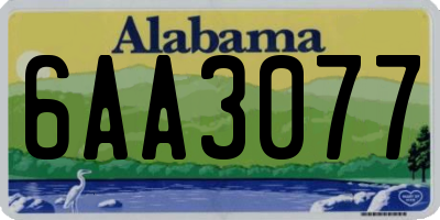 AL license plate 6AA3077